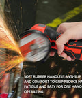 Cordless Angle Grinder 7000 RPM With 16.8V Battery And 76mm Wheels Handled Like A Dream For cutting and polishing in action.