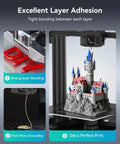 SUNLU PETG filament 1.75mm, black, 1kg spool for FDM 3D printers; 3D castle print