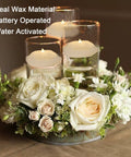 Pack Of 4 Wax Flickering LED Floating Candles 3 Inch Tealights Waterproof Warm White Battery Operated Flameless Candles For Dope Centerpieces Weddings Pool Parties Decor in floral arrangement