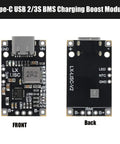 Slick Type C Usb 10 Pack 2S Bms Lithium Battery Charging Module Quickcharge Boost Power Supply 84V To 126V With Led Auto Adjust Indicator 15W Smooth Fast No Sweat Recharge front and back view of charging boost module