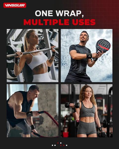 Athletes using 21 Inch Wrist Wraps For Weightlifting With Thumb Loop, Heavy Duty Wrist Support Straps for various fitness activities
