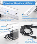 Lit 1Ft USB Powered T5 UV Blacklight Tube 10W Portable Black Light Bar for body paint, room decor, glow parties, and more