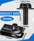 M6-1.0 Body Bolts And Extruded U Nut Clips Bulk Kit with size details for car panel modifications and fastener compatibility.
