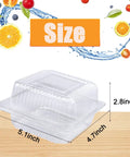 100 Pack Clear Plastic Square Hinged Food Containers With Clear Lids For To Go Meals Clamshell Takeout Tray size 5.1x4.7x2.8 inches