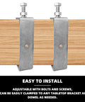 2 Pack 304 Stainless Steel C Clamps With 120mm Wide Jaw Opening Heavy Duty Clamps With Ring And J Hook For Woodworking Welding Beams