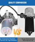 Automotive brake vacuum pump assembly; left silver pump with braided hose, right black pump; 2 units shown