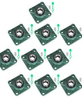 1 Inch Bore Flange Mounted Bearing Unit With 4 Bolt Base And Flanged Spherical Outer Race For Precise 1 Inch Shaft Fit, 10 Pack
