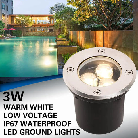 3W Low Voltage LED Landscape Lights 12 Pack With Wire Connectors And Well Lights For Garden Driveway Deck And Tree 300 Lumens