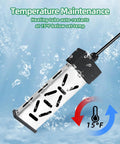 1800W Immersion Water Heater With Thermostat, submersible electric heater shown underwater with digital display