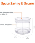 Clear Lazy Susan Turntable Organizer For Spices And Condiments With Smooth Rotating 2 Tier Design Nine Inch Diameter BPA Free Plastic