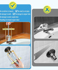 2 In 1 Faucet Handle Puller And Compression Sleeve Removal Tool For Frozen And Corroded Stops, before and after use illustration