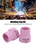 Pro Grade Ceramic TIG Cup Kit With Alumina For 0.1 Inch Torch Cups WP 17 18 26 1.6 Air Cooled TIG Welding Accessories