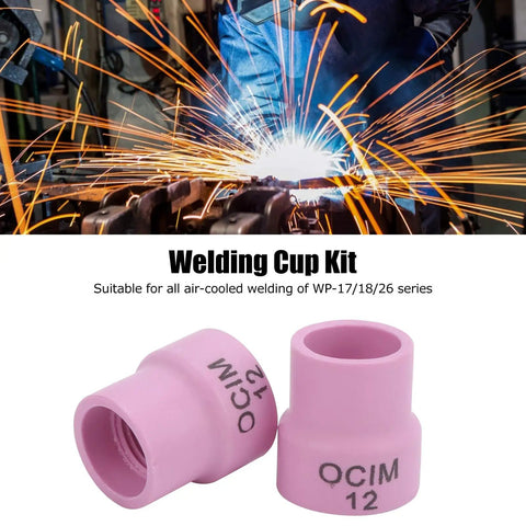 Pro Grade Ceramic TIG Cup Kit With Alumina For 0.1 Inch Torch Cups WP 17 18 26 1.6 Air Cooled TIG Welding Accessories