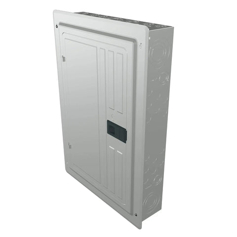 100 Amp Main Breaker Plug On Neutral Load Center Heavy Duty for Indoor Use, 20 Space 40 Circuit Electrical Panel, angled view