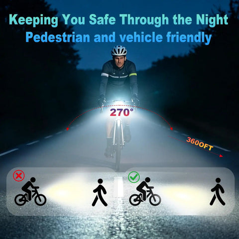 Beast Bright Bike Light Set With 10000 Lumen Headlight And Tail Light, Ten Plus Modes, 8000mAh Rechargeable Battery, Aluminum Waterproof Design, Dual Spotlight And Floodlight, Long 72 Hour Runtime For Mountain Trails