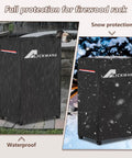Heavy-Duty 600D Waterproof Firewood Rack Cover For 2-Tier Racks Up To 17 Inches Wide Outdoor Wood Storage Shield in rain and snow