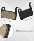 Dimensions of 8 Pairs Resin Semi Metal Bicycle Disc Brake Pads Replacement For Shimano Deore XT XTR LX SLX Saint Alfine Hone Brakes