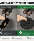 Comparison of standard wide gap and zero-clearance Drop In Throat Plate For Rikon 14 Inch Band Saw Model 10 353.