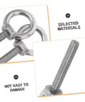 Built Like A Tank Stainless Steel Eye Bolts M10x60 Heavy Duty Hardware Kit With Locking Nuts And Washers showcasing two steel eye bolts.