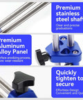 Close-up of Pro Grade 1 Station Sheet Metal Roller Bender showing stainless shaft, aluminum alloy panel, and tightening knob features.