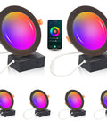 Smart WiFi 6 Inch RGB LED Recessed Lights, Color Changing, Compatible With Alexa And Google Home, 15W, shown with app control