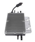 Heavy Duty 700W Solar Micro Inverter MPPT Technology IP67 Rated Built Tough For Plug And Play Balcony PV Systems With Live Mobile App Tracking, top view showing heat sink and connections.