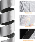Foam Foil Pipe Insulation Wrap 3 Inch By 32 Foot Self Adhesive Reflective Tape, spiral view with waterproof and fireproof features.
