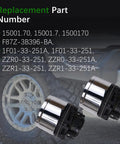 Two Pack Manual Wheel Locking Hub Actuator Assembly For Ford Ranger 1998 2003 For Explorer 1995 2001 And Mazda B Series Pickup 1998 2009 Off Road Ready Heavy Duty Lock Hub Upgrade Replaces F87Z 3B396 BA 1500170 with chrome finish and tire background.