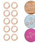 Copper Washers Kit For Hydraulic And HVAC Sealing, 40-Piece Flat Seal Washers 0.4 Inch displayed on white background