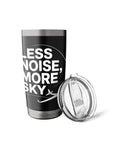 Stainless Steel Insulated Tumbler For Sailplane Pilots And Tow Crew Glider Fans with lid, black design