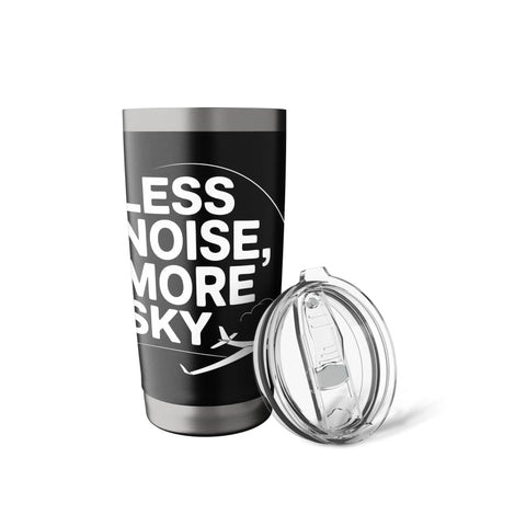 Stainless Steel Insulated Tumbler For Sailplane Pilots And Tow Crew Glider Fans with lid, black design