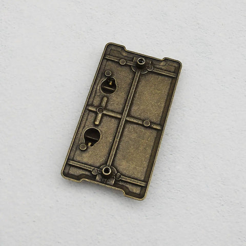 Back view of Retro Rectangle Pull Handles With Screws For Furniture Cabinet Drawer Bookcase Wardrobe Antique Bronze Zinc Alloy.