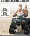 ATV with snow sand tracks showcasing Rear Differential Axle Kit With Snow Sand Tracks For 48V 1000W Brushless Motor Controller And Brake For DIY Electric Vehicles.