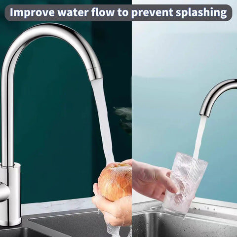 Heavy Duty Four Pack Bathroom Sink Aerator Made Of Premium Solid Brass And Stainless Steel Fits Standard Female Thread Taps To Deliver Smooth Two Point Two Gpm Water Flow Plus Cut Splash Mess Around Your Kitchen Or Bathroom Today, showing a faucet delivering water smoothly without splashing.