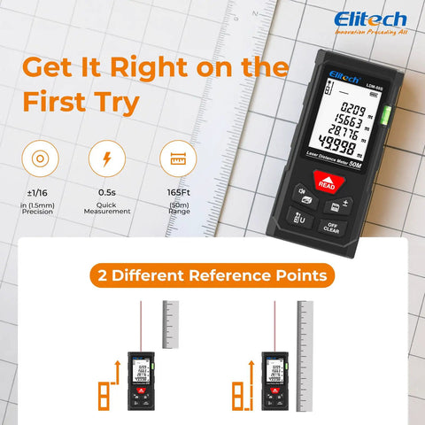 Kick The Bucket On Flimsy Metal Tapes And Grab This Boss Level Laser Distance Meter With Built In Bubble Level For Nailing Wall Measurements Or Furniture Layouts Without Breaking A Sweat, Digital display with measurement features.