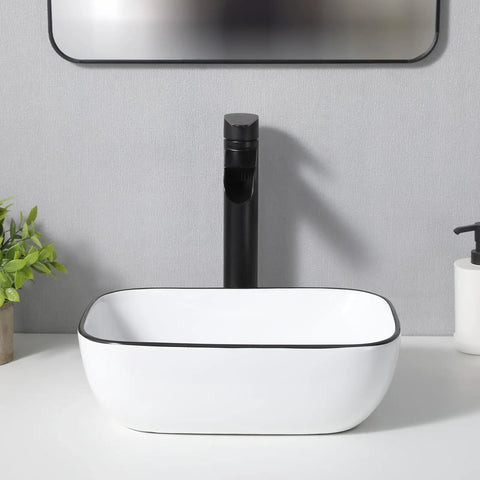 White Ceramic Oval Vessel Sink 23 By 16 Inch Modern Above Counter Bathroom Lavatory Vanity Basin With Premium Glaze Scratch Resistant Surface
