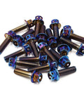 Colorful M6 Burnt Titanium Motorcycle Screws Set With Hex Bolts Fasteners For Bikes, 20 Pieces In Vibrant Finishes, 27mm
