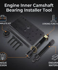 Pro Inner Camshaft Bearing Installer Tool For M8 Cycle Engines Comes With Support Plate And Assembly Kit Built To Help You Swap Parts Quick And Get Your Bike Humming Like A Dream For Life No Stress Involved Here For Real Riders Only, black metal kit