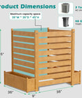 Freestanding Outdoor Privacy Screen Panel with Planter Box for AC Units and Trash Cans, 36x45 inches, wood fence dimensions shown.