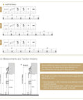 Diagram showing measurements for Eight Foot Heavy Duty Galvanized Steel Exterior Sliding Barn Door Hardware Kit For Outdoor Use, 450 lb.