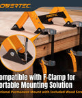 Heavy Duty Folding Router Table Stand With Adjustable Height Workstation Base For Trim Routers Wall Mount Ready Fast Install with F-Clamp compatibility.