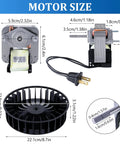 Diagram showing Bathroom Exhaust Fan Motor And Blower Wheel Replacement Kit Direct Fit For S97017646 And S99080592 with dimensions.