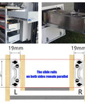 Beefy Drawer Slides With Lock And Soft Close Full Extension Ball Bearing Detachable Sides For Cabinets And Tool Chests Fits 300mm 500mm Or 950mm Length 1 Pair; image showing drawer applications, side view diagram.
