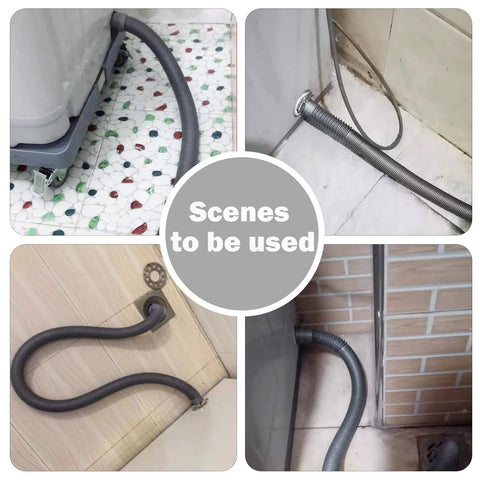 23ft Washing Machine Drain Hose Extension Kit with Flexible Corrugated Hose Fits One and Quarter Inch Connections in use