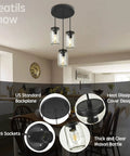 Three Light Mason Jar Pendant Lights For Kitchen Island Farmhouse Chandelier Ceiling Mount Black Rustic Hanging Lighting