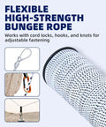 1/8 Inch By 100 Feet Bungee Cord Elastic Shock Cord For Kayak, DIY Projects, Tie Downs, And Crafts, High Strength White