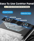 Zero Drama Rapid Freeze Bullet Ice Maker With Six Minute Quick Chill Cycle user-friendly control panel with buttons for ice size and cleaning.