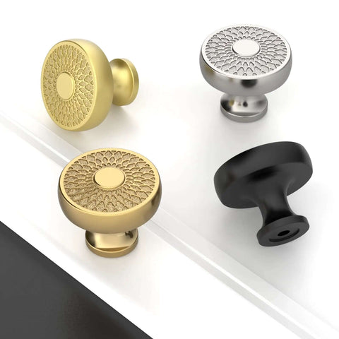 Beefy Heavy Duty Zinc Alloy Brushed Gold Cabinet Knobs One Point Three Inch Hole Centers 32mm 10 Pack Gold Cabinet Pulls