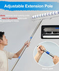 Big Time 18 Inch Non Shedding Paint Roller Kit For Ceilings Walls And Concrete with adjustable extension pole in use.