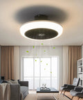 Bladeless Ceiling Fan With Lights Remote Control Three Color Temperature Adjustable Wind Speeds Quiet Enclosed Low Profile Ceiling Fan